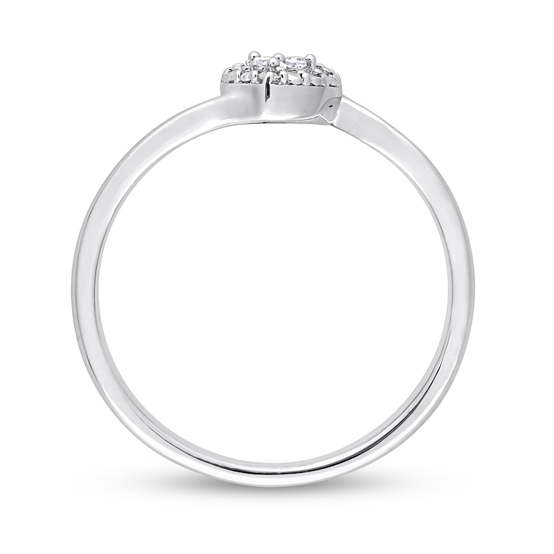 Diamond Accent Heart Frame Bypass Promise Ring in Sterling Silver|Peoples Jewellers