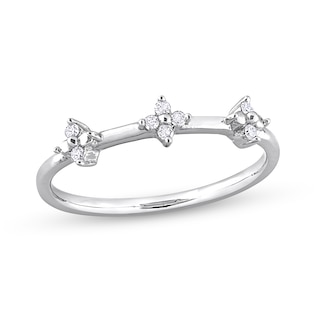 0.08 CT. T.W. Diamond Trio Promise Ring in Sterling Silver