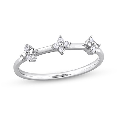 0.08 CT. T.W. Diamond Trio Promise Ring in Sterling Silver