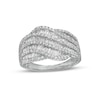 Thumbnail Image 0 of 1.03 CT. T.W. Diamond Multi-Row Wave Ring in 10K White Gold