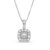 Thumbnail Image 0 of 0.50 CT. T.W. Diamond Cushion-Shaped Frame Pendant in Sterling Silver