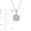 0.50 CT. T.W. Diamond Cushion-Shaped Frame Pendant in Sterling Silver