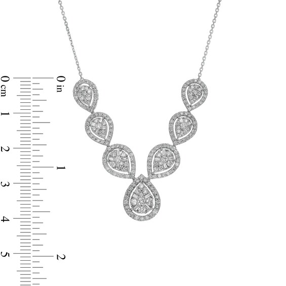 2.00 CT. T.W. Composite Pear-Shaped Diamond Frame Necklace in 10K White Gold