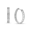 Thumbnail Image 0 of 0.50 CT. T.W. Baguette Diamond Hoop Earrings in Sterling Silver