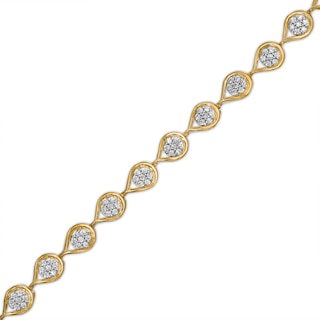 1.00 CT. T.W. Composite Diamond Teardrop Line Bracelet in 10K Gold – 7.5"