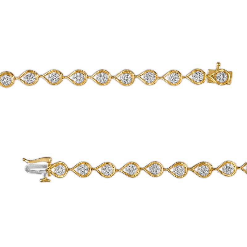 1.00 CT. T.W. Composite Diamond Teardrop Line Bracelet in 10K Gold – 7.5"