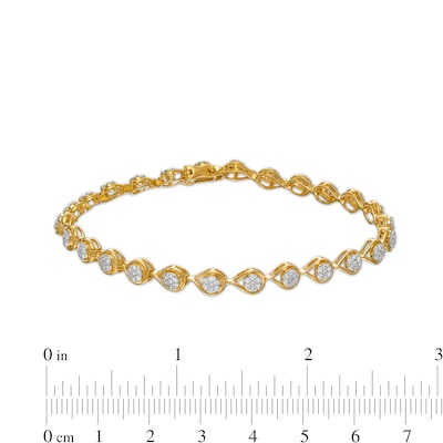 1.00 CT. T.W. Composite Diamond Teardrop Line Bracelet in 10K Gold – 7.5"