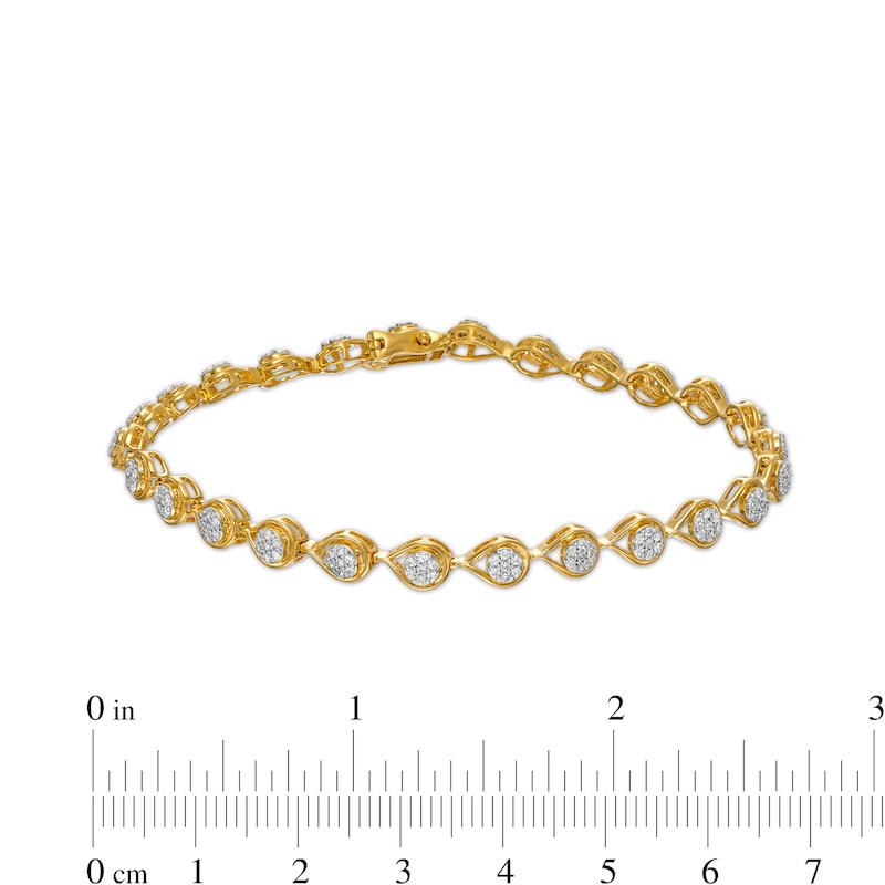 1.00 CT. T.W. Composite Diamond Teardrop Line Bracelet in 10K Gold – 7.5"|Peoples Jewellers