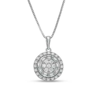 0.50 CT. T.W. Composite Diamond Pendant in 10K White Gold