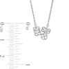 Thumbnail Image 2 of Multi-Shape White Lab-Created Sapphire Trio Cluster Necklace in Sterling Silver