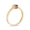 Thumbnail Image 2 of 4.0mm Princess-Cut Amethyst Solitaire Channel-Set Ring in 10K Gold