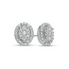 Thumbnail Image 0 of 0.50 CT. T.W. Composite Oval Diamond Frame Vintage-Style Stud Earrings in 10K White Gold