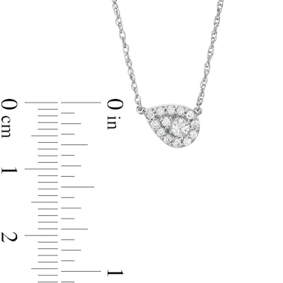 Pear-Shaped Composite White Lab-Created Sapphire Tilted Teardrop Necklace in Sterling Silver