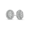 Thumbnail Image 1 of 1.00 CT. T.W. Composite Oval Diamond Frame Vintage-Style Stud Earrings in 10K White Gold