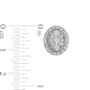 Thumbnail Image 3 of 1.00 CT. T.W. Composite Oval Diamond Frame Vintage-Style Stud Earrings in 10K White Gold