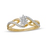 Thumbnail Image 0 of 0.20 CT. T.W. Composite Diamond Sunburst Twist Shank Promise Ring in 10K Gold