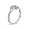 Thumbnail Image 2 of 0.10 CT. T.W. Composite Diamond Flower Frame Twist Shank Promise Ring in 10K White Gold