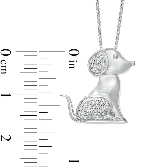 Diamond Accent Dog Pendant in Sterling Silver