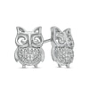 Thumbnail Image 0 of Diamond Accent Owl Stud Earrings in Sterling Silver