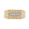 Thumbnail Image 2 of Men's Diamond Accent Five Stone Rectangle Nugget Wedding Band in 10K Gold