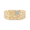 Thumbnail Image 2 of Men's 0.05 CT. T.W. Diamond Solitaire Star Nugget Wedding Band in 10K Gold