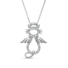 Thumbnail Image 1 of Diamond Accent Angel Cat Pendant is fashioned in Sterling Silver