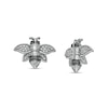 Thumbnail Image 0 of Black Enhanced and White Diamond Accent Bee Stud Earrings in Sterling Silver