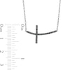 0.10 CT. T.W. Black Enhanced Diamond Curved Cross Necklace in Sterling Silver