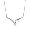 Thumbnail Image 0 of 0.20 CT. T.W. Black Enhanced and White Diamond Chevron Necklace is fashioned in Sterling Silver