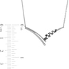 Thumbnail Image 2 of 0.20 CT. T.W. Black Enhanced and White Diamond Chevron Necklace is fashioned in Sterling Silver