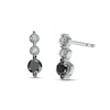 Thumbnail Image 0 of 0.25 CT. T.W. Black Enhanced and White Diamond Drop Earrings in Sterling Silver
