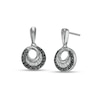 Thumbnail Image 0 of 0.20 CT. T.W. Black Enhanced and White Diamond Spiral Drop Earrings in Sterling Silver