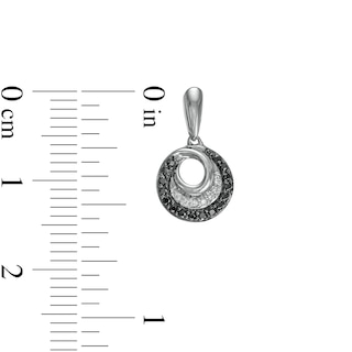 0.20 CT. T.W. Black Enhanced and White Diamond Spiral Drop Earrings in Sterling Silver