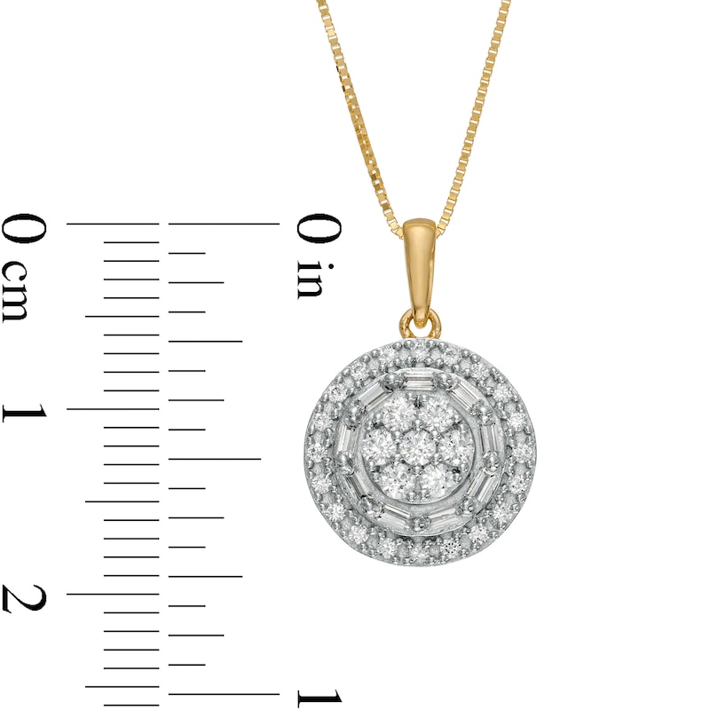 0.50 CT. T.W. Composite Oval Diamond Frame Pendant in 10K Gold