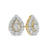 Thumbnail Image 0 of 1.00 CT. T.W. Diamond Frame Pear-Shaped Stud Earrings in 10K Gold