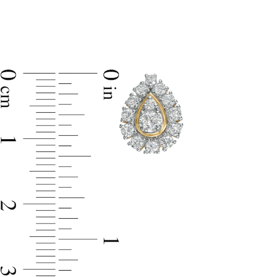 1.00 CT. T.W. Diamond Frame Pear-Shaped Stud Earrings in 10K Gold