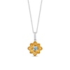 Thumbnail Image 0 of Enchanted Disney Jasmine Swiss Blue Topaz and Diamond Accent Flower Pendant in Sterling Silver and 10K Gold – 19"