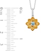 Thumbnail Image 2 of Enchanted Disney Jasmine Swiss Blue Topaz and Diamond Accent Flower Pendant in Sterling Silver and 10K Gold – 19"