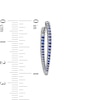 Thumbnail Image 2 of Graduating Blue Lab-Created Sapphire V-Shape Oval Inside-Out Hoop Earrings in Sterling Silver