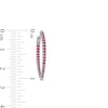 Graduating Lab-Created Ruby V-Shape Oval Inside-Out Hoop Earrings in Sterling Silver