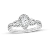 Thumbnail Image 0 of 1.00 CT. T.W. Pear-Shaped Diamond Frame Past Present Future® Twist Shank Engagement Ring in 14K White Gold (I/I1)