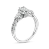 Thumbnail Image 2 of 1.00 CT. T.W. Pear-Shaped Diamond Frame Past Present Future® Twist Shank Engagement Ring in 14K White Gold (I/I1)