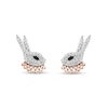 Thumbnail Image 1 of Disney Treasures Alice in Wonderland 0.145 CT. T.W. Diamond White Rabbit Earrings in Sterling Silver and 10K Rose Gold