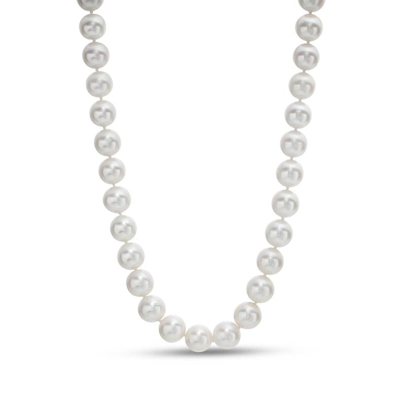 9.0-10.0mm Freshwater Cultured Pearl Strand Necklace with 14K Gold Extender and Clasp-19"
