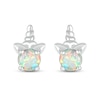 Thumbnail Image 2 of 5.0mm Lab-Created Opal Solitaire Unicorn Stud Earrings in Sterling Silver