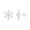 3.5mm White Lab-Created Sapphire Snowflake Stud Earrings in Sterling Silver