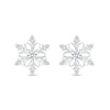 3.5mm White Lab-Created Sapphire Snowflake Stud Earrings in Sterling Silver