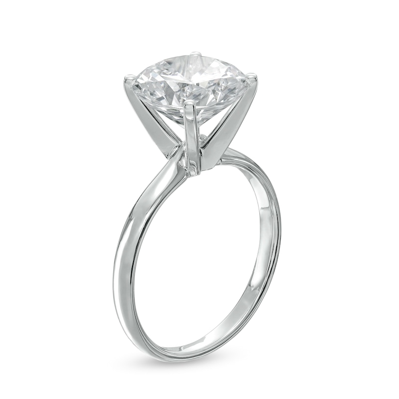 Main Image 2 of 4.00 CT. Certified Diamond Solitaire Engagement Ring in 14K White Gold (J/I3)