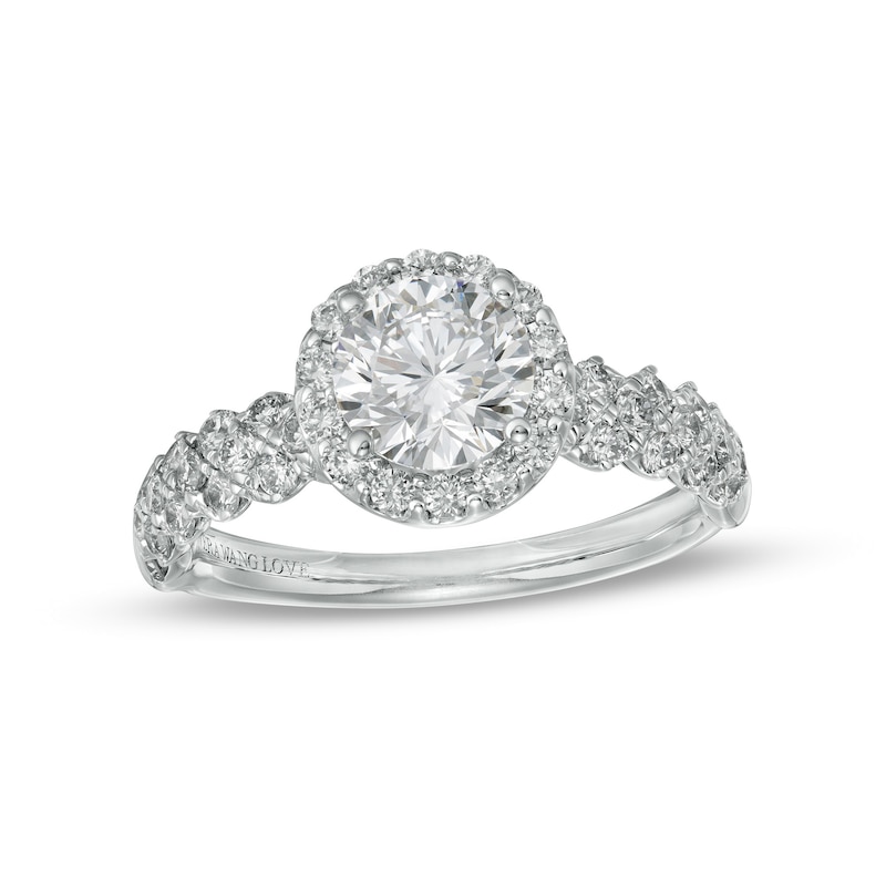 TRUE Lab-Created Diamonds by Vera Wang Love 1.69 CT. T.W. Frame Engagement Ring in 14K White Gold|Peoples Jewellers