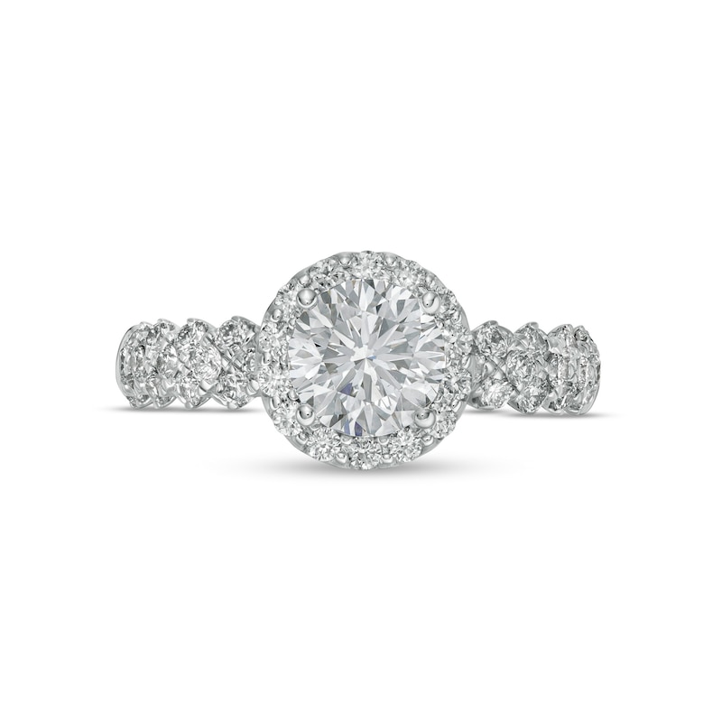 TRUE Lab-Created Diamonds by Vera Wang Love 1.69 CT. T.W. Frame Engagement Ring in 14K White Gold|Peoples Jewellers